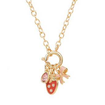 LC Lauren Conrad Gold Tone Strawberry Charm Necklace