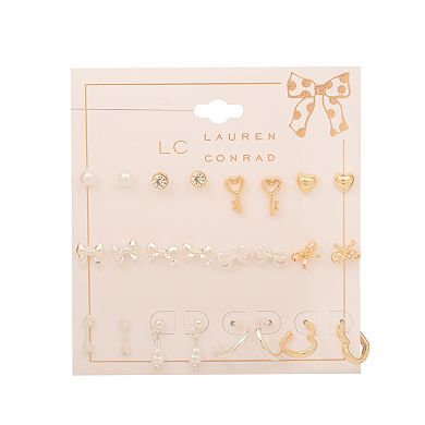 LC Lauren Conrad 12-Pair Bows & Hearts Earring Set