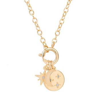 LC Lauren Conrad Gold Tone Celestial Charm Neckalce