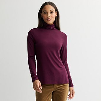Women's Croft & Barrow® Fitted Turtleneck