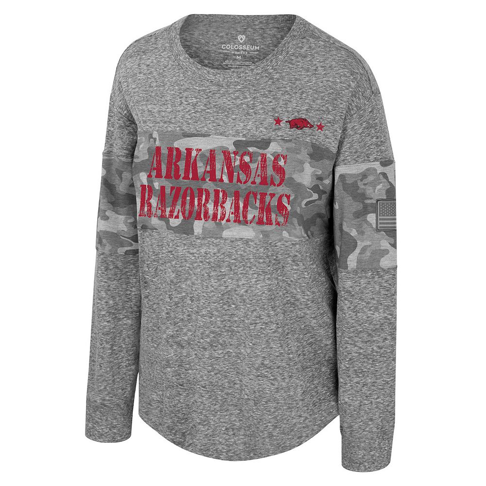 Women's Arkansas Razorbacks Camo Stripe Long Sleeve Tee