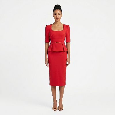 womens midi long sleeve dress Elegant Long Sleeve A-Line Midi Dress for Women – Soft Stretch Fabric –  FineLook