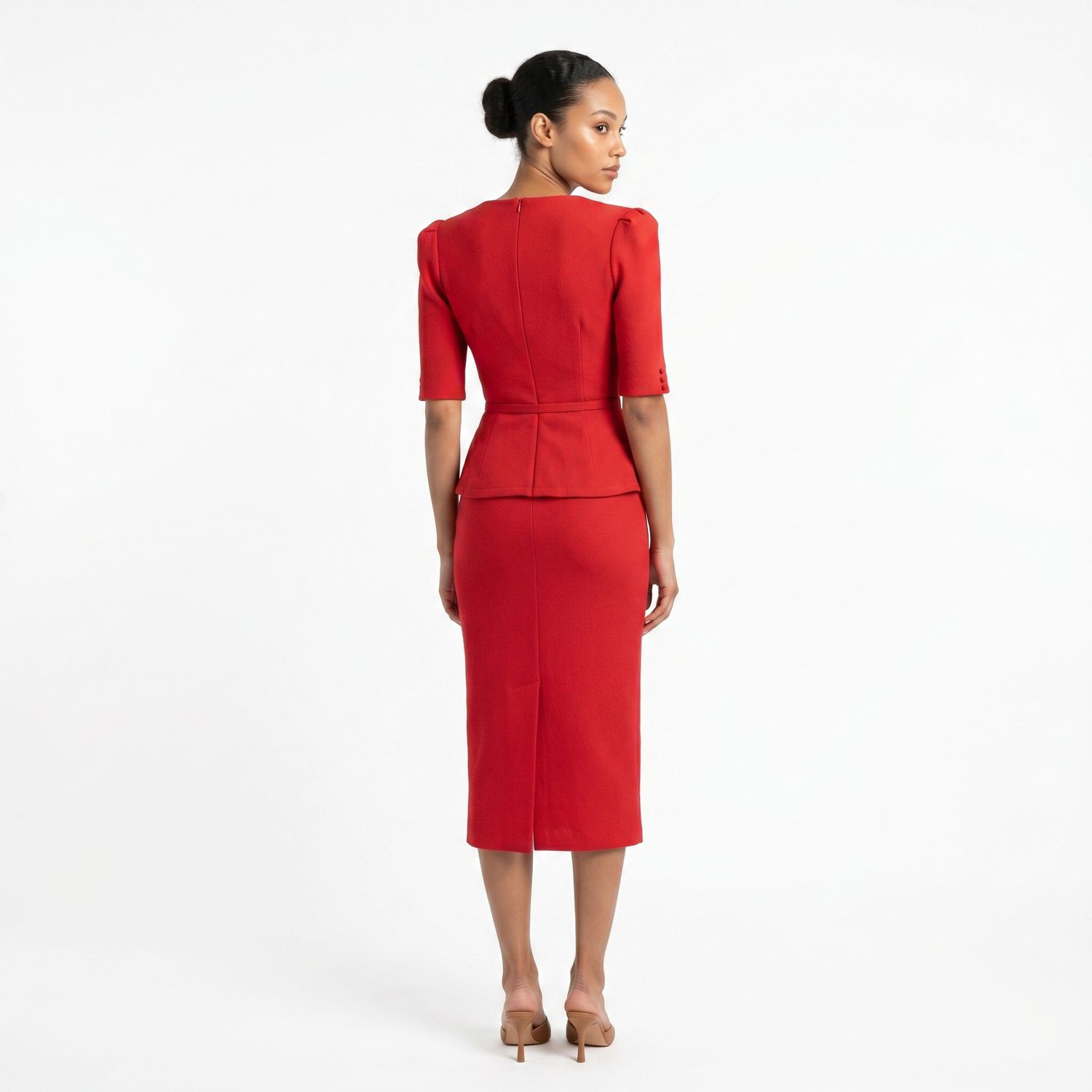 Женское платье Maison Tara Knit Boucle Peplum Midi — фото 2