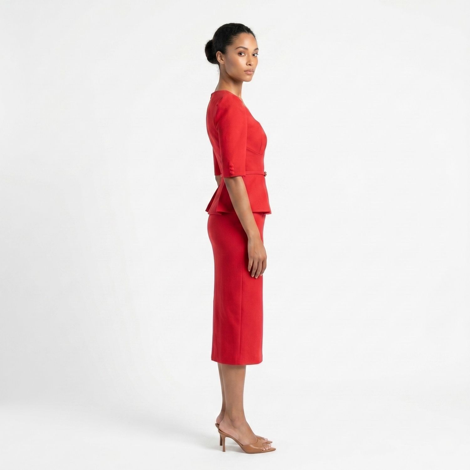 Женское платье Maison Tara Knit Boucle Peplum Midi — фото 3