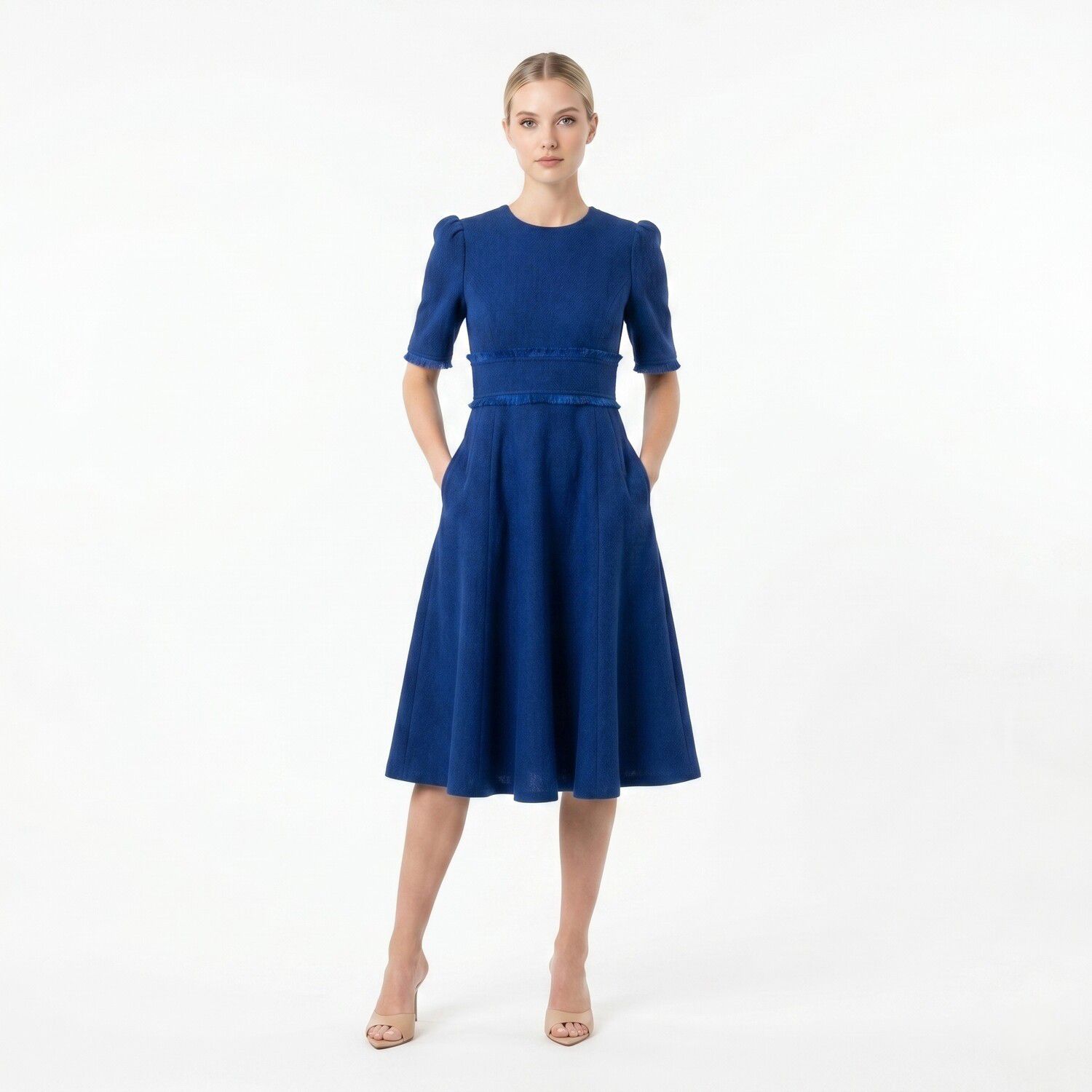 Женские платья Maison Tara Knit Boucle Fit & Flare Midi Dress
