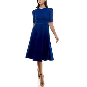 Women's Maison Tara Knit Boucle Fit & Flare Midi Dress