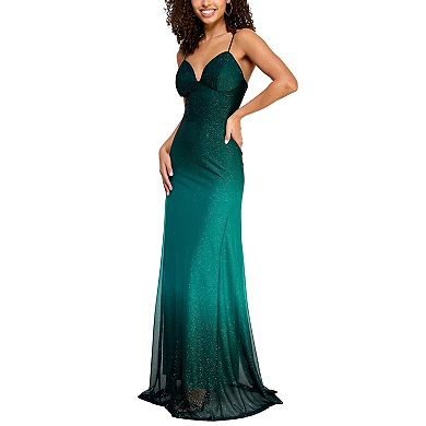 Women's Maison Tara Glitter Knit Evening Gown