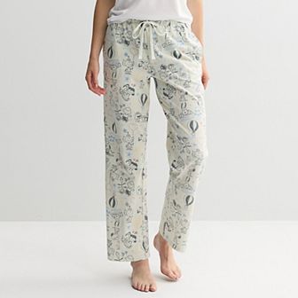Juniors' Peanuts Snoopy All-Over Print Bootcut Lounge Pants