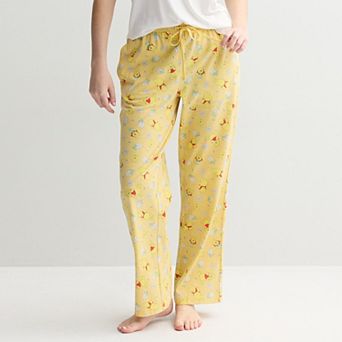 Juniors' Disney's Winnie The Pooh All-Over Print Bootcut Lounge Pants