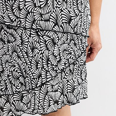 Plus Size Studio Connection Short Sleeve V-Neck Tiered Dress