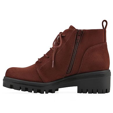 White Mountain Tariq Women's Lace-Up Lug Sole Booties