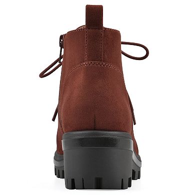 White Mountain Tariq Women's Lace-Up Lug Sole Booties