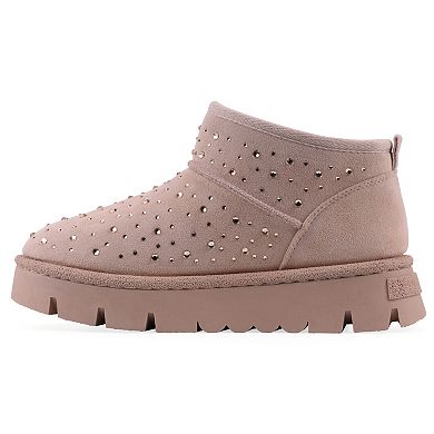 White Mountain Tomas Women's Faux Fur Lined Ankle Booties