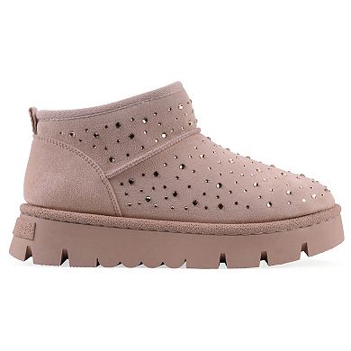 White Mountain Tomas Women's Faux Fur Lined Ankle Booties