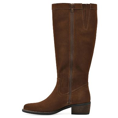 White Mountain Altitude Women's Suede Tall Shaft Boots in Regular and Wide Calf