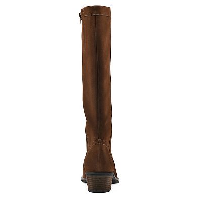 White Mountain Altitude Women's Suede Tall Shaft Boots in Regular and Wide Calf