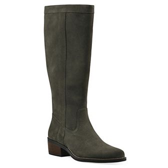 White Mountain Altitude Women's Suede Tall Shaft Boots in Regular and Wide Calf