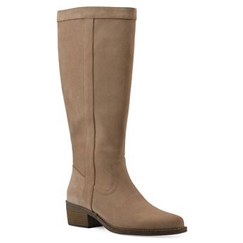 White Mountain Altitude Women's Suede Tall Shaft Boots in Regular and Wide Calf