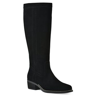 White Mountain Altitude Women's Suede Tall Shaft Boots in Regular and Wide Calf