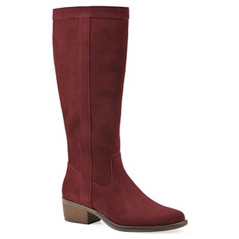 White Mountain Altitude Women's Suede Tall Shaft Boots in Regular and Wide Calf