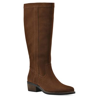 White Mountain Altitude Women's Suede Tall Shaft Boots in Regular and Wide Calf
