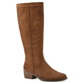 White Mountain Altitude Women's Suede Tall Shaft Boots in Regular and Wide Calf