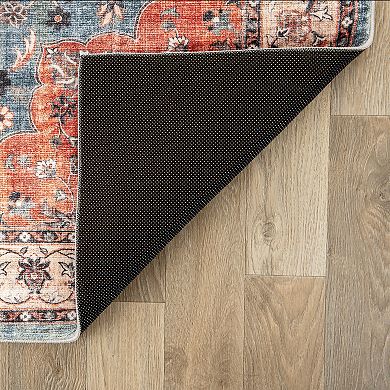 World Rug Gallery Traditional Distressed Washable Non-Slip Rug