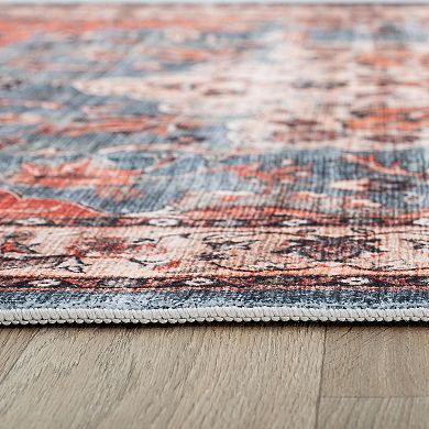 World Rug Gallery Traditional Distressed Washable Non-Slip Rug