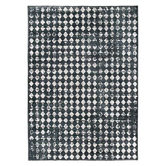 World Rug Gallery Geometric Distressed Abstract Washable Non-Slip Rug