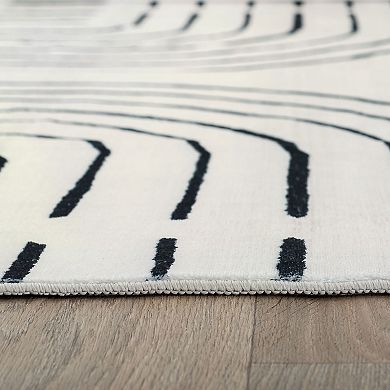 World Rug Gallery Bohemian Lines Washable Non-Slip Rug