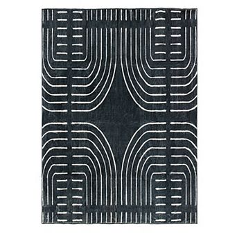 World Rug Gallery Bohemian Lines Washable Non-Slip Rug