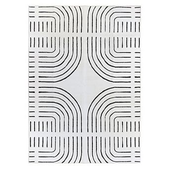 World Rug Gallery Bohemian Lines Washable Non-Slip Rug