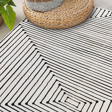 World Rug Gallery Bohemian Stripes Washable Non-Slip Rug