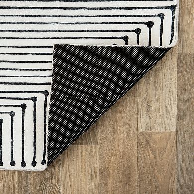World Rug Gallery Bohemian Stripes Washable Non-Slip Rug