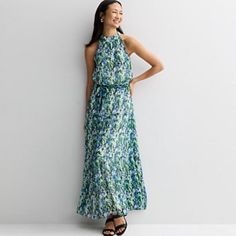 Women's Donna Ricco Halter Neck 3 tier Maxi Dress