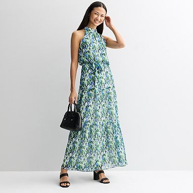 Women's Donna Ricco Halter Neck 3-Tier Maxi Dress