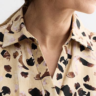 Women's Donna Ricco V-Neck Printed Shirt Dress