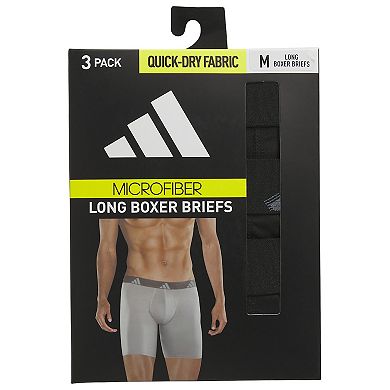 Men's adidas All Day Microfiber 3-pk. Long Boxer Brief