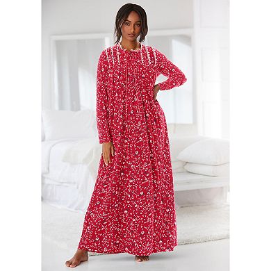 Dreams & Co. Plus Size Floral Knit Gown