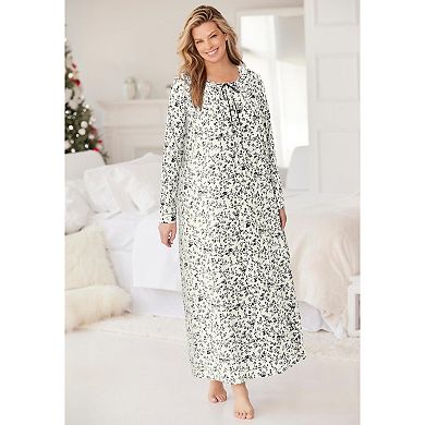 Dreams & Co. Plus Size Floral Knit Gown