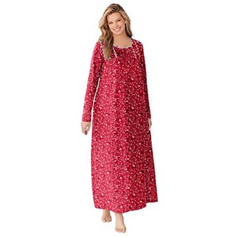 Dreams & Co. Plus Size Floral Knit Gown