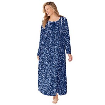 Dreams & Co. Plus Size Floral Knit Gown