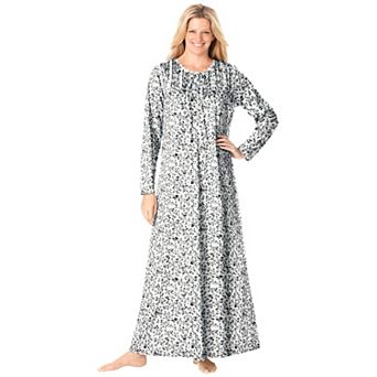 Dreams & Co. Plus Size Floral Knit Gown