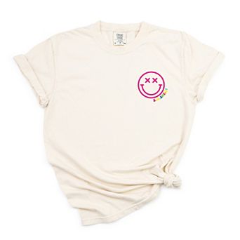 S.W.Smiley Simple Wink Bold - Women's Garment Dyed Graphic T-Shirt