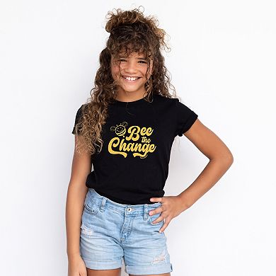 SmileyWorld Bee the Change - Youth Short Sleeve Graphic T-Shirt