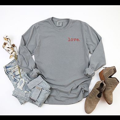 Simply Sage Market Embroidered Love Typewriter Mini Garment Dyed Long Sleeve