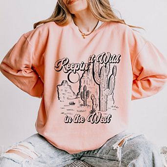 Simply Sage Market Keepin It Wild In The West Lightweight Garment Dyed Sweatshirt