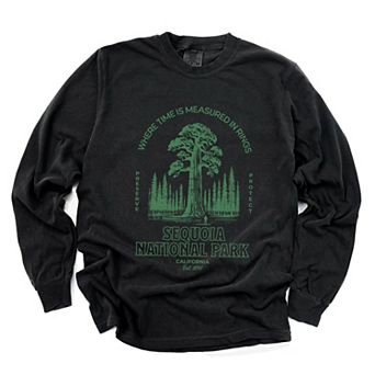 Sequoia National Park EST. 1890 - Womens Garment Dyed Long Sleeve Graphic T-Shirt