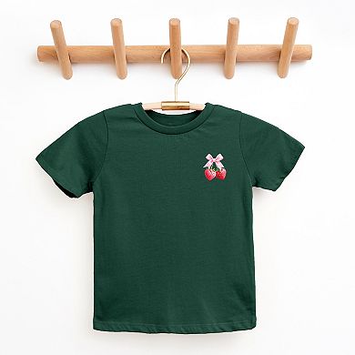 The Juniper Shop Coquette Strawberry Watercolor Youth Short Sleeve Tee