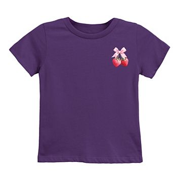 The Juniper Shop Coquette Strawberry Watercolor Youth Short Sleeve Tee